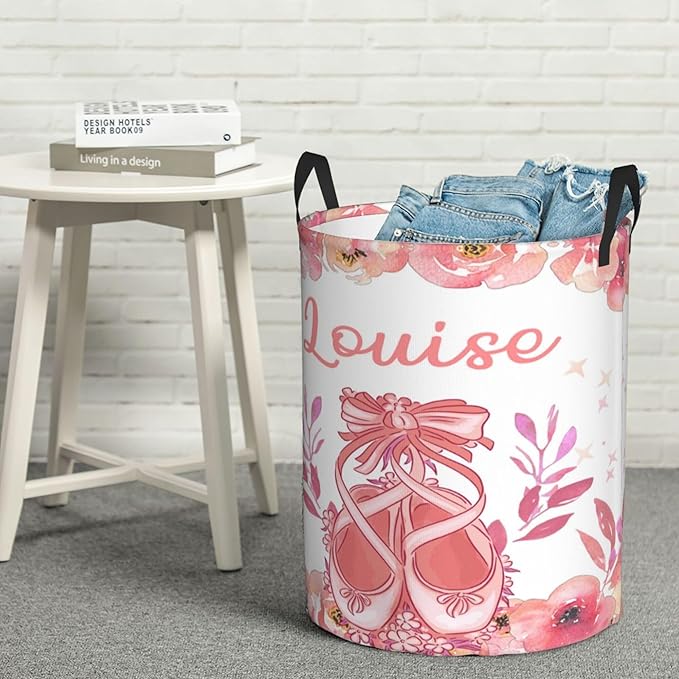 Personalized Dance Laundry Basket For Baby Kids Boys Girls Adult Custom Hamper Basket With Name For Bathroom Bedrooms Collapsible Baby Laundry Basket, Dirty Clothes Hamper With Handles