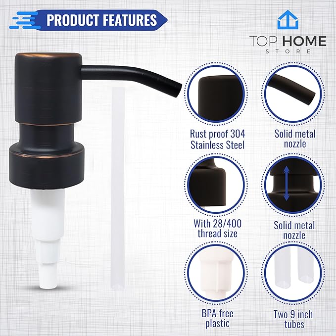 Bathroom Countertop Soap Dispensers (Oil Rubbed Bronze, 4 Pack)