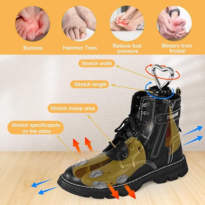 Shoe Stretcher Women Men, Boot Stretcher Wide Feet, 4-Way Shoe Widener & Expander for Stretch Length & Width