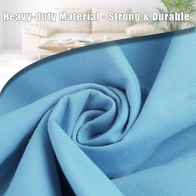 Sanlykate Large Canvas Cotton Laundry Bag with Drawstring & Handles, Heavy Duty Durable Dirty Clothes Organizer, Tear Resistant Hamper Liner Storage Bag, Travel Sack, 25.5 x 34inch - Azure