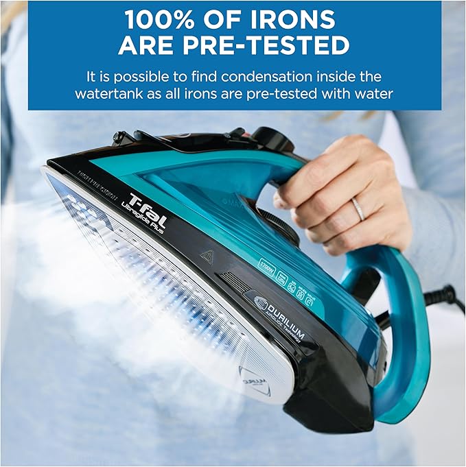 T-Fal Ultraglide Steam Iron for Clothes Durilium Soleplate, Precision Tip, Anti-Drip, Auto-Off 1800 Watts Ironing, Steaming FV5841U0 (Pack of 3)
