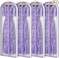 Zilink 72” Clear Garment Bags for Long Dresses Wedding Dress Bags for Gowns Long with 3" Gussted Dress Storage Bags Hanging for Long Evening Dresses, Winter Fur Coat, Prom Dresses, 4-Pack