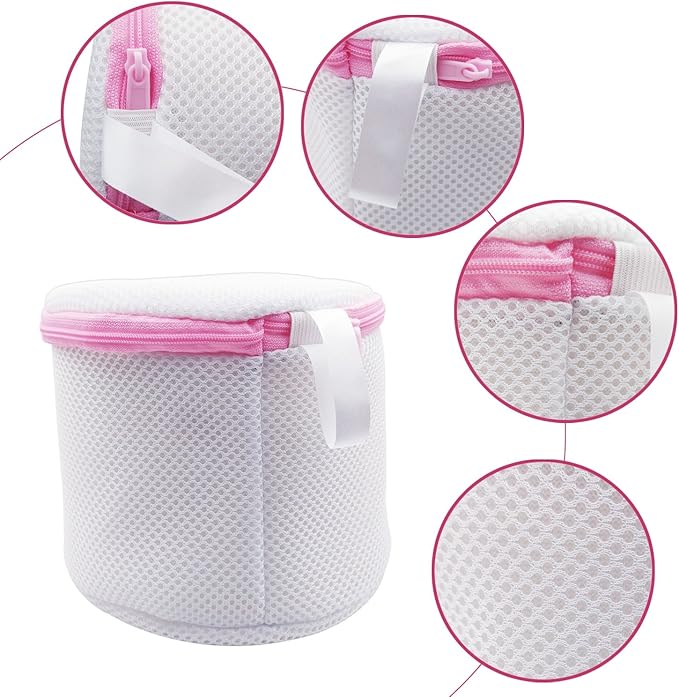 hwojjha 3Pack Bra Wash Bags Durable Mesh Bag Reusable for lingerie,Yoga Bra,Hosiery,Stocking (3,white)