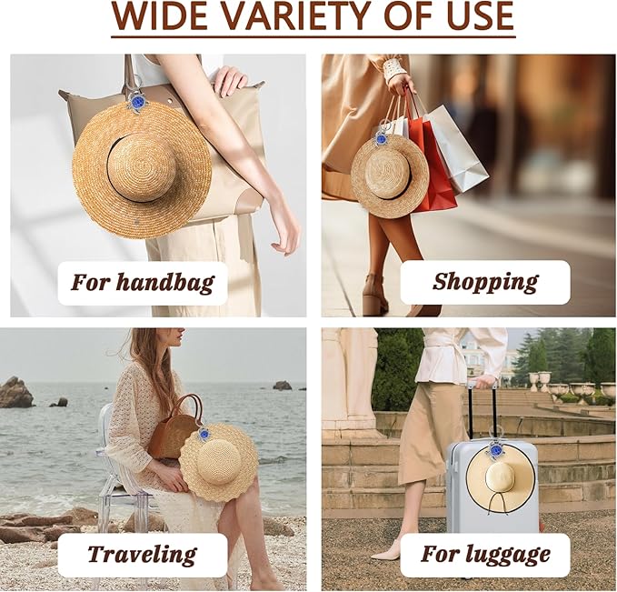 2Pcs Hat Clip for Travel on Bag - Turtle Beach Cruise Essentials Accessory for Handbag Backpack Luggage Purse Travel