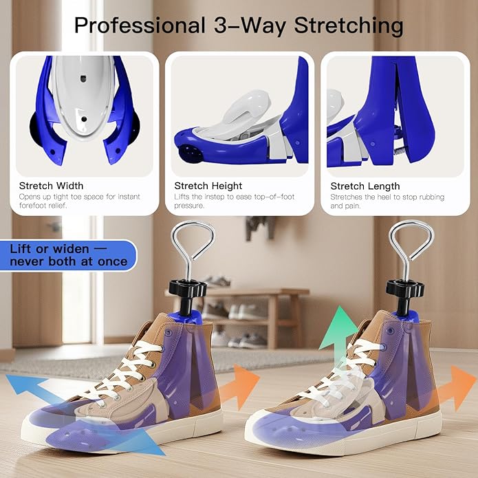 eachway Shoe Stretcher Professional Boot Stretcher Pair 4-Way Shoe Expander Widener Width Length for Wide Feet 1pcsNot a Pair