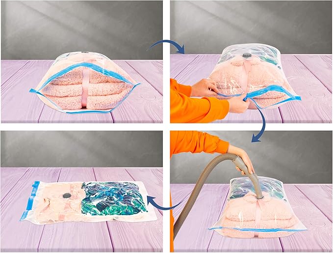 13 Combo Pack Vacuum Storage Bags (9 Large Size 36"X28" and 4 Travel Bags Size 24"X16") for Storage Organization