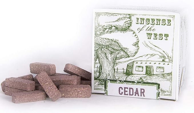 Incienso de Santa Fe - Cedar Natural Wood Incense Bricks Without Holder, 40 Count - Made in The USA