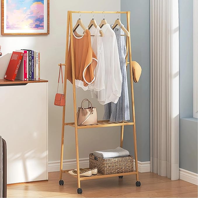 VECELO Coat Rack Freestanding, Entryway Hanger Stand, Umbrella Holder