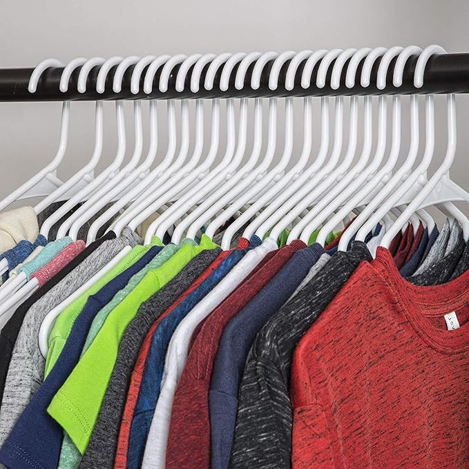 Standard Plastic Hangers, Everyday Tubular Clothes Hangers, Hanger (30 Pack)