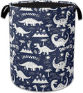 Vintage Cartoon Dino Large Storage Basket Collapsible Laundry Basket Oxford Storage Bin for Toy Bins Gift Baskets Bedroom Clothes Children Nursery Hamper 16" X 20.8"