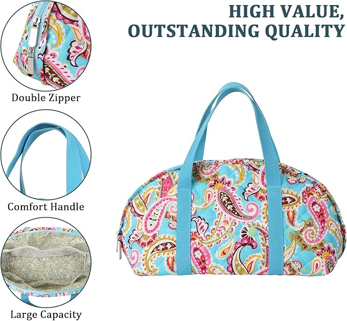 KOKNIT Full Size Iron Storage Bag, Stylish Portable Steam Iron Bag, Christmas Gift Tote For Ironing accessories & Travel (Colorful cashew flower)
