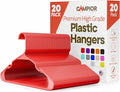 Plastic Clothes Hangers – Heavy Duty Hanger Set, for Organizing Clothes, Dresses, and Coat, Holds Up to 5 lbs, Space-Saving Hangers with Non-Slip Shoulder Grooves, Pack of 20, Red
