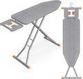 SONGMICS Ironing Board, Retractable Iron Rest, Foldable Iron Board, 43 x 13 Inches, Space-Saving, Height Adjustable, Padded with Cover, Hook, Dove Gray ULLB003GD02S