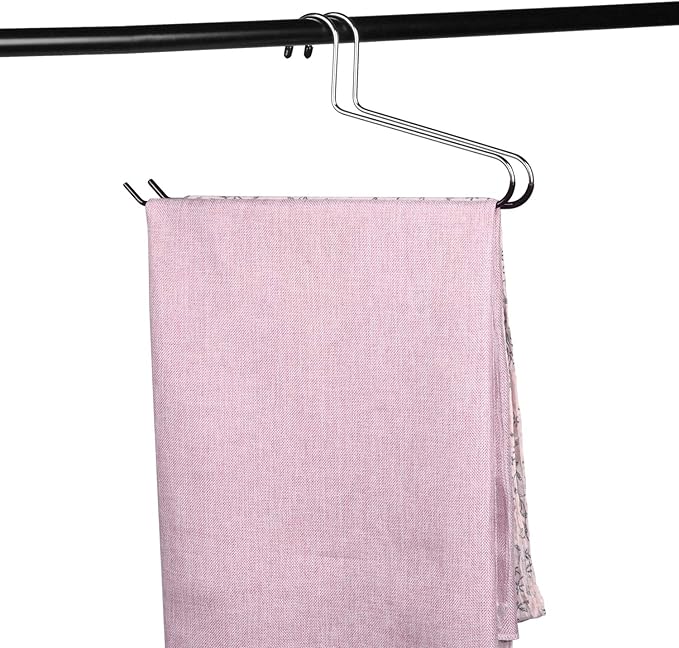 VASLIM 5 Pack Blanket Hangers Heavy Duty Black Vinyl Coated Nonslip - Great for Quilts, Comforters, Bedspreads, Table Cloths, Drapery, Fabric, and Sleeping Bags