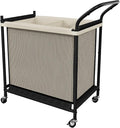 Laundry Hamper with Wheels - 2 Section Laundry Basket 120L, Removable Washable Bags, Height-Fitted Rolling Laundry Cart for Laundry Room & Bedroom
