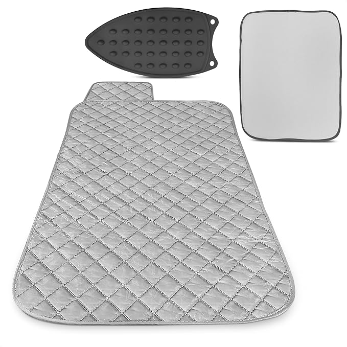 Portable Ironing Mat for Table Top – Foldable Ironing Pad for Table (39.8" x 18.3") with 4-Layer Heat-Resistant Fabric & Magnetic Edges – Easy to Store, Designed for Small Spaces & Quick Ironing