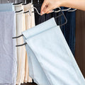 SHIMOYAMA Pants Hangers, 5 Pack, Double Rod Pant Hanger for Jeans, Space-Saving Slack Hangers, Trouser Hangers, Black