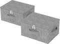 Underbed Storage Basket with Lid, Foldable Bed Sheet Boxes, Home Cube Bins for Organizing Clothes, Shoes, Blankets, Pillows, 15.7x11.8x7.8Inches, Grey, 2 Pack