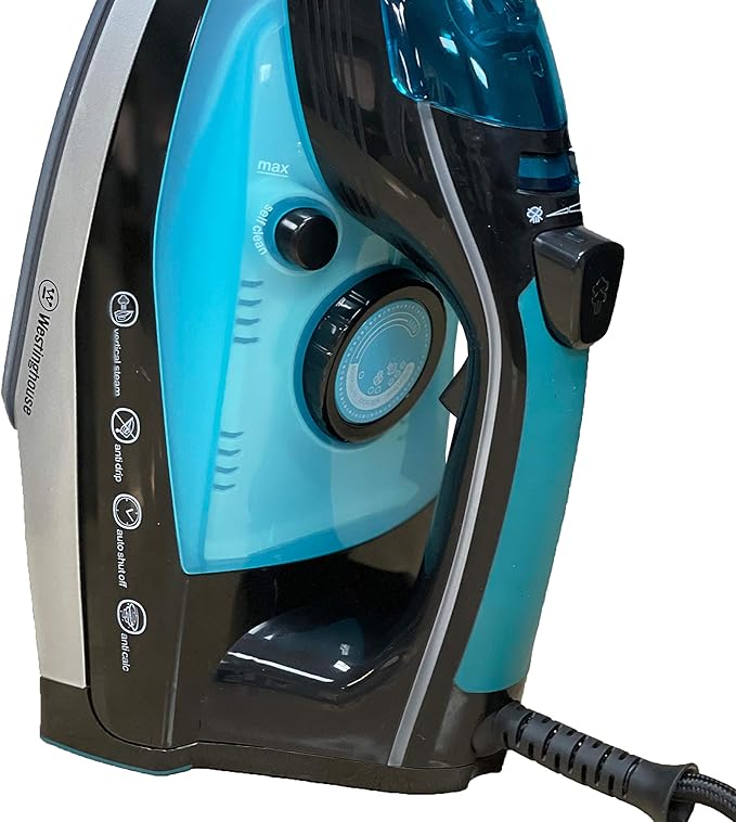 Westinghouse 220v Iron 2500 watts with Steam & Auto Shut Off 220 – 240 Volts 50/60 hz Bundle with Dynastar Plug Adapter (NOT for USA)