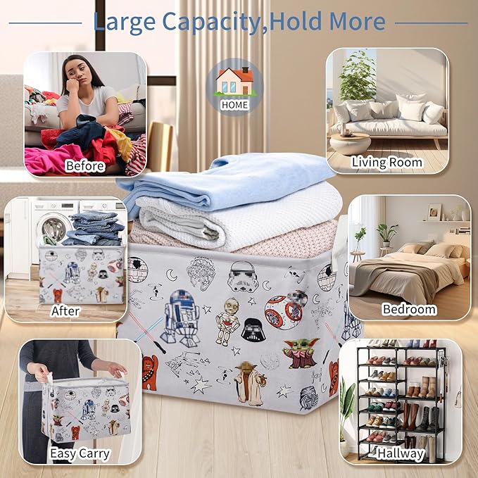 Room Nursery Decor,Baby Laundry Large Hamper Foldable With Waterproof Pe Coating,Dirty Clothes Basket Featuring The Child,Bedroom,Bathroom Set,Toy Bin,Kids Birthday Gifts (Square)