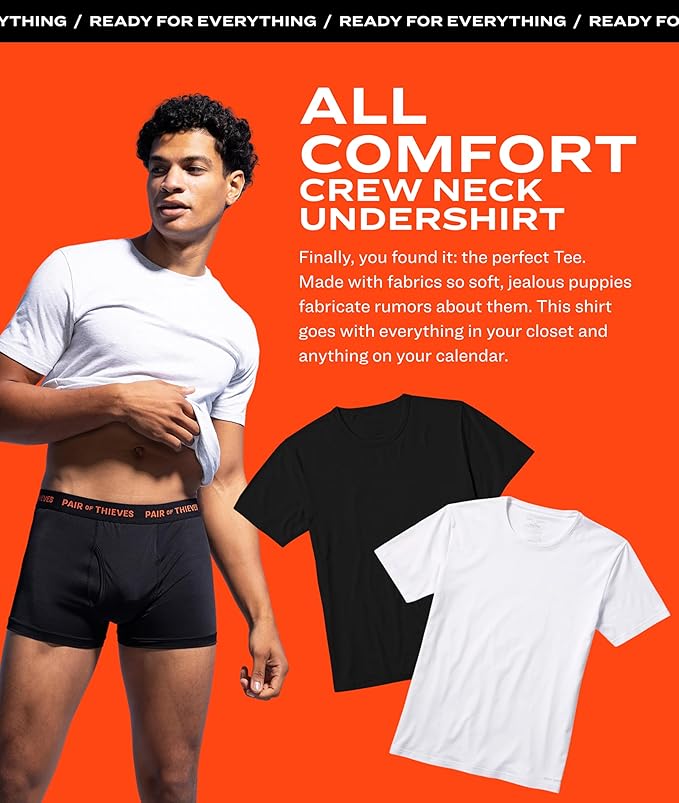 Pair of Thieves Men Super Soft Crew Neck | T-Shirt for Men | Breathable, Tagless Performance Cotton Blend | All-Day Wear