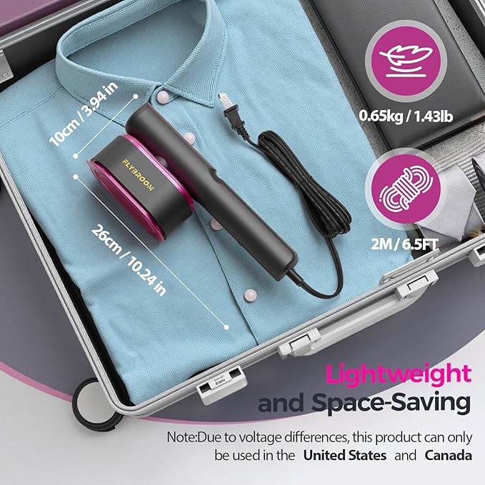 Travel Steamer for Clothes, 1200W Portable Steamer ＆ Iron 2 In 1, 13s Heat Up, LED Touch Display with 5 Modes, Large Ceramic Heat Panel, 110ml Tank, Garment Steamer for Home and Travel 𝟏𝟏𝟎𝐕