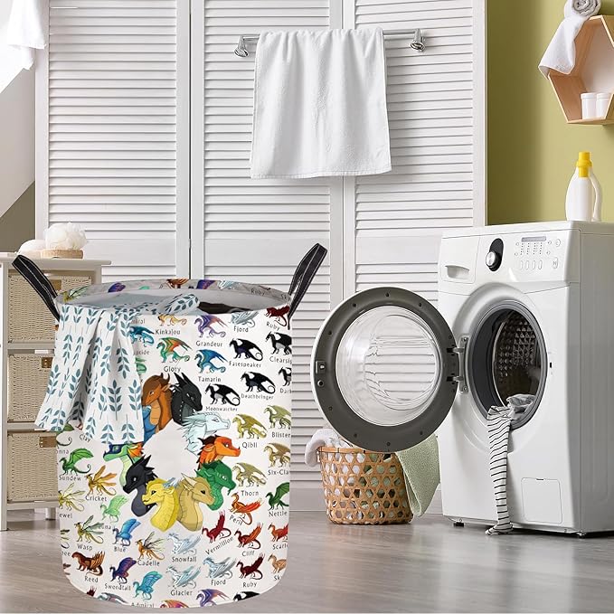 G2TUP Wing Dragon Darkstalker Storage With Handles Bucket Dragons Gift Dragon Tribes Foldable Storage Bucket Wings Dragon Bookish Merch (W Dragon LB)