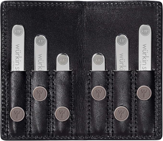 Würkin Stiffs Assorted Power Stays Magnet Collar Stay Travel Set Leather Wallet Case | Gift for Men | Seen on Shark Tank