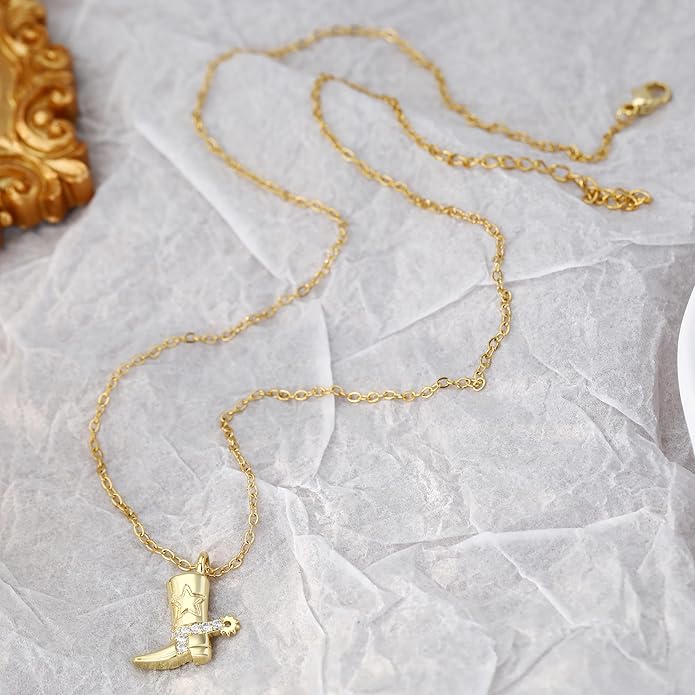 Chunky Gold Necklace for Women Gold Evil Eye Cowboy Pendant Necklace Dainty Paperclip Chain Vintage Luck Amulet Choker Necklaces Celestial Jewelry Gift
