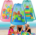 Palksky Large Mesh Beach Bag for Kids,3Pack Drawstring Sand Beach Toy Bag, Mesh Backpack for Beach, Shell Bags for Beach, Toddler Beach Essentials, Toy Not Included