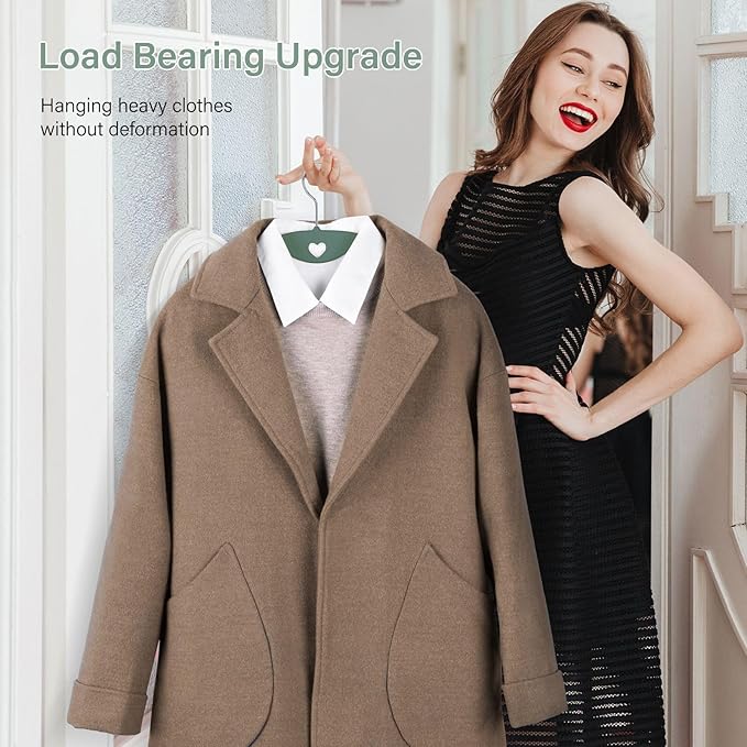IEOKE Velvet Hangers 50 Pack: Felt Clothes Hangers Heavy Duty Shirt Sweater Hangers No Shoulder Bump Non Slip Slim Thin Coat Hangers for Closet - Green Multi