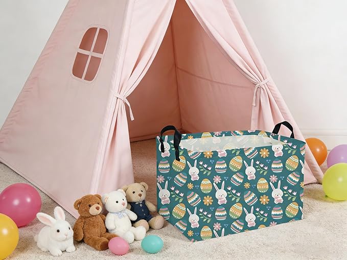 Rectangular Easter Basket Kids Basket Rectangular Cute Storage Bin Organizer Box Room Decor for Home Decor.