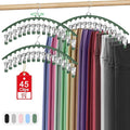 3 Pack Legging Organizer for Closet Hanging, Pants Hangers with Clips Holds 45 Leggings, Shorts, Skirts, Jeans, Hats, Pants Hangers Space Saving Clothes Racks Closet Organizers and Storage, Green