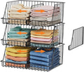 3-Tier Stackable Closet Organizers and Storage, Metal Wire Closet Shelves, Space-Saving Closet Organizer with Adjustable Dividers for Bedroom, Cabinet & Laundry Room