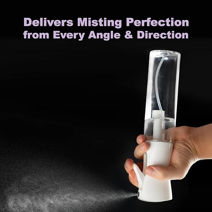 2 Pack Spray Bottles for Hair - Continuous Water Mister Spray Bottles with Ultra Fine Mist Spray for Hairstyling, Barbers, Salons, Skin Care, Cleaning, Plants, Pets (Ivory, 10.1 oz)
