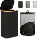 Laundry Hamper with Lid, 110L Large Laundry Hamper with Handle and Lid, Collapsible Clothes Basket Organizer with Removable Inner Bag for Clothes Toys Towels - Black