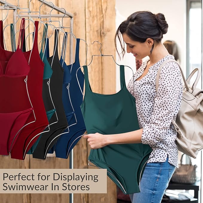 ZEDODIER Swimsuit Hanger, Lingerie Hanging Rack, Top Swivel Hook, Foldable Design