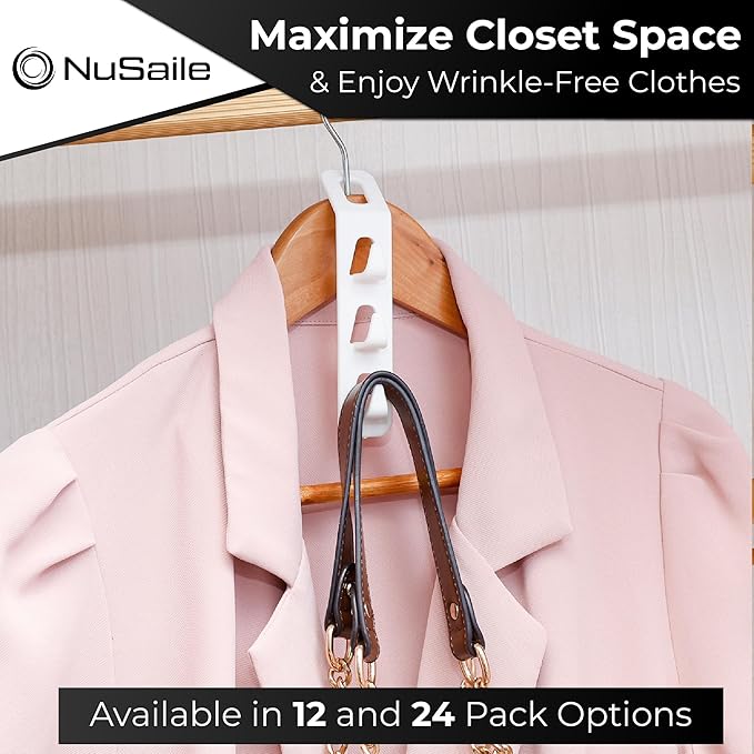 3 Hook Clothes Hanger Connector Hooks - Sturdy Plastic Space Saving Hanger Holders - Vertical Closet Hangers with 3 Hooks - Cascading Clothes Hangers - Vertical Closet Organizer - 12 pc
