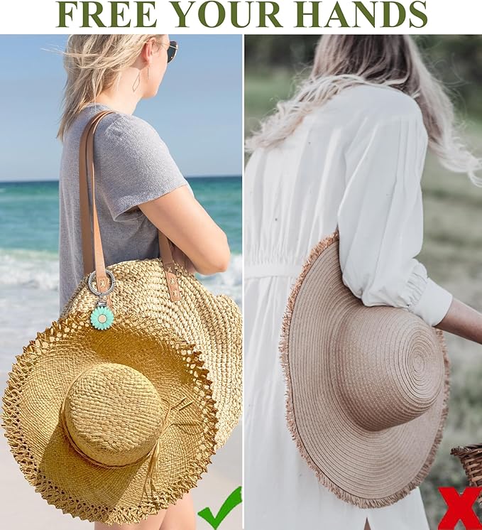 Hat Clip - Hat Holder for Travel on Bag - Silicone Hands Free Hat Clip for Purse Luggage - Protect Hat from Falling