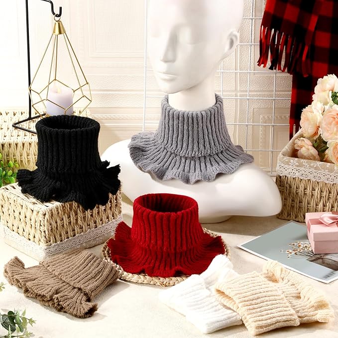 JenPen Winter Fake Turtleneck for Women Dickey Collar Knitted Detachable Half Top Mock High Turtleneck Neck Warm Faux Collar
