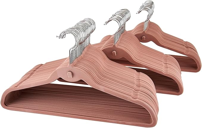 Burgundy Velvet, Non-Slip, Slim Clothes Hangers, Closet Organizers, Cascading Organization Hangers - Pack of 80 Space Saving Cascading