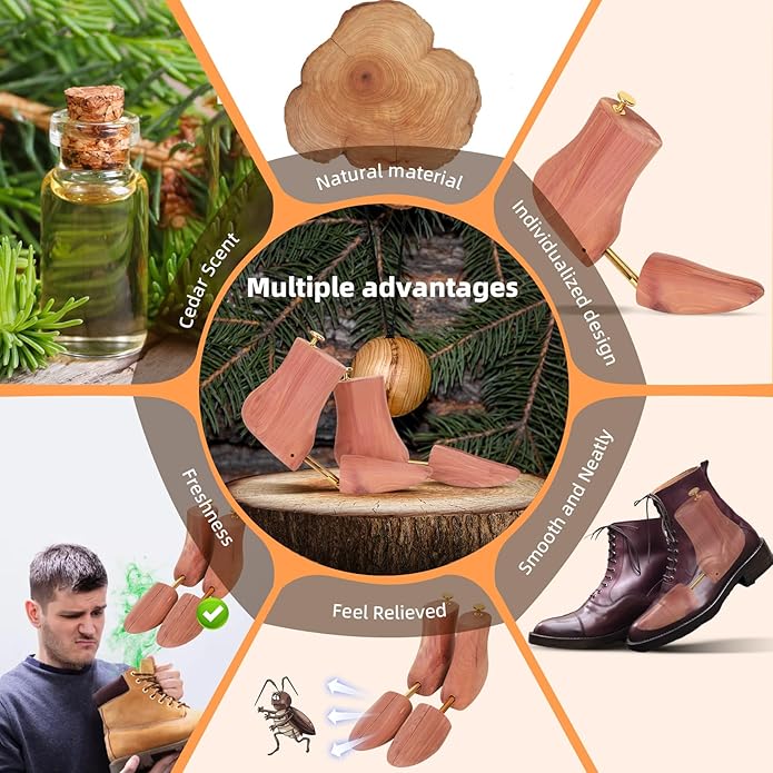 Cedar Boot Tree for Men,Boot Trees,Boot Stretcher & Shaper,with Storage Bags and Boot Crease Protectors