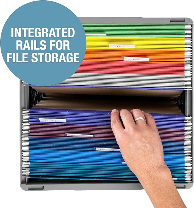 CleverMade Collapsible Milk Crate 25L (6.6 Gal) 3 Pack, 50 lb Heavy Duty Folding Crate – Stackable Storage Crates with File Rails, Plastic Collapsible Crates for Storage - Obsidian