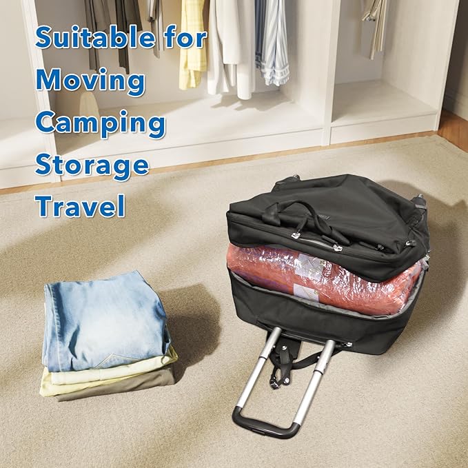 12 Pack Compression Bags for Travel | Vacuum Seal Storage Bags for Luggage & Dirty Clothes | Travel Packing Space Saver Bags for Suitcases & Home Organization | MEIQIHOME