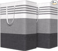 WOWBOX 2 Pack Laundry Hampers Baskets, Freestanding Dirty Clothes Hampers with Reinforced Handles & Cross Stitch & Waterproof Coating, for Laundry Bedroom Bathroom, 2 x 125L