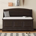 Retro Storage Bench Entryway Bench Shoe Cabinet with Safe Soft-Close Devices, Removable Seat Cushion, Backrest & Hidden Storage Space for Hallway Entryway Living Room Mudroom (Espresso(New))