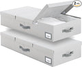 GRANNY SAYS 2 Pack Under Bed Storage, Underbed Organizer with Flid-Top Lid for Bedroom, Grey Clothing Storage Bins for Blankets, Clothes, Shoes