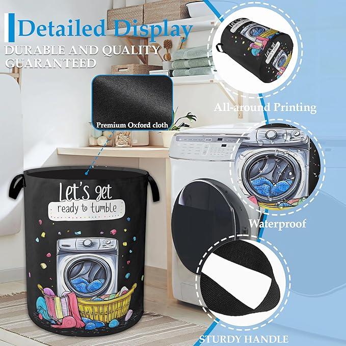 Laundry Today Large Storage Basket Collapsible Laundry Basket Oxford Storage Bin for Toy Bins Gift Baskets Bedroom Clothes Children Nursery Hamper 16" X 20.8"