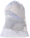 Large Mesh Laundry Bag with Drawstring Closure - 24"X 36" White, Ideal for Travel, College Dorm, Apartment, Family