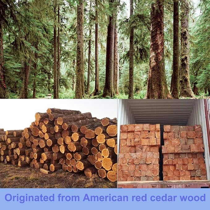 Cedar Blocks for Clothes Storage 50PCs, Hangers 6pc, Balls 30pc, Rings 12pc and Sachet Bags 2pc for Closets and Drawers